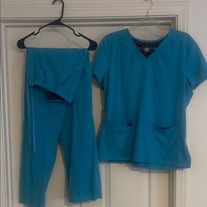 Blue Koi Scrub Set